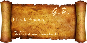 Girst Poppea névjegykártya